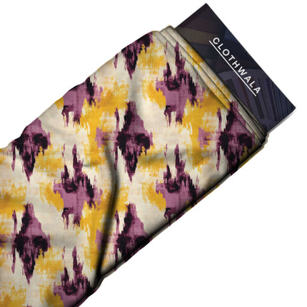 mustard yellow ethnic all-over print pattern — large scale repeat layout