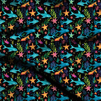 cerulean blue animal digital print fabric texture — medium scale closeup