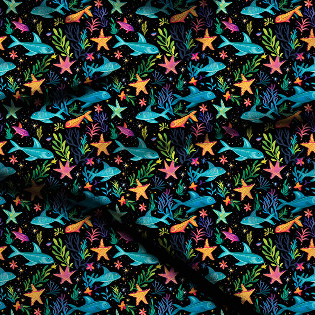 cerulean blue animal digital print fabric texture — medium scale closeup