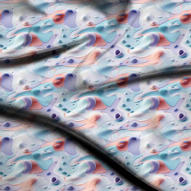 serenity blue abstract digital print fabric texture — medium scale closeup
