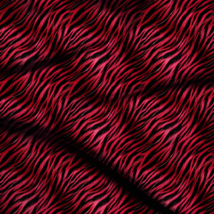 electric crimson animal digital print fabric texture — large scale closeup
