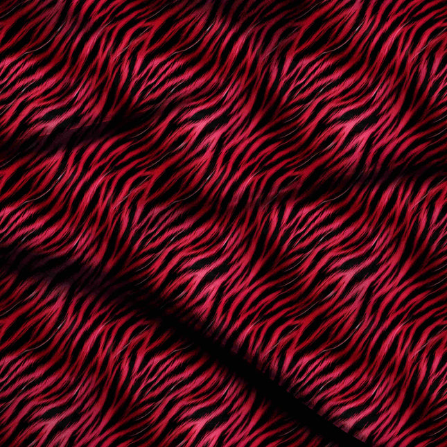 electric crimson animal digital print fabric texture — large scale closeup