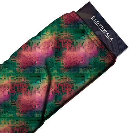 forest green abstract all-over print pattern — large scale repeat layout