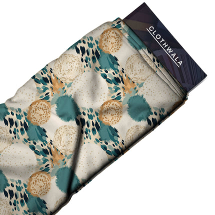 teal abstract fabric detail — textured finish digital print closeup