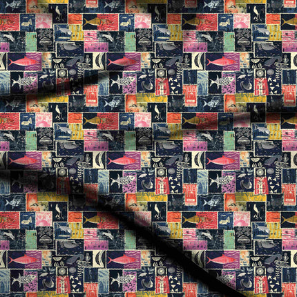 midnight blue other digital print fabric texture — medium scale closeup