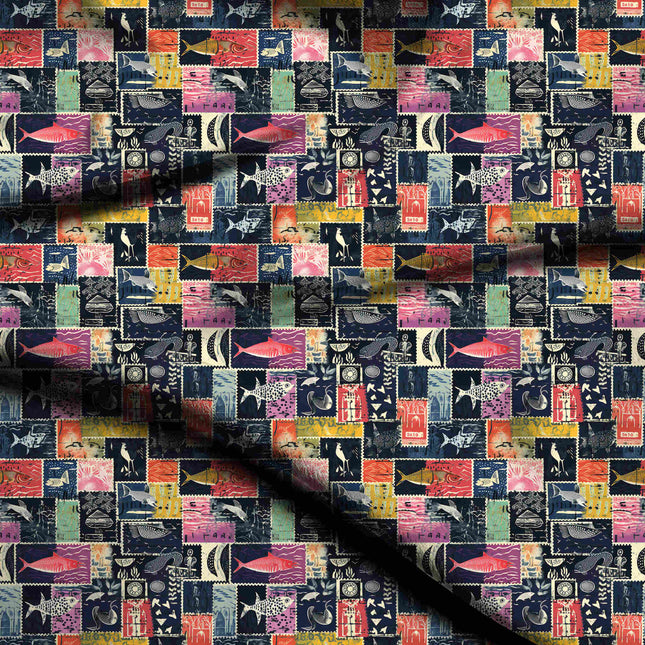 midnight blue other digital print fabric texture — medium scale closeup
