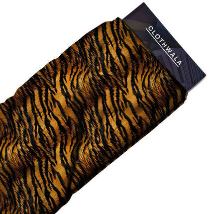 saffron orange animal all-over print pattern — large scale repeat layout