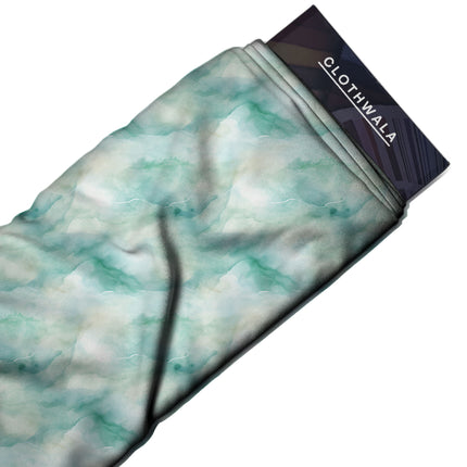 Aqua Abstract Digital Print Fabric for Kaftan | pastel garden party - Image 4