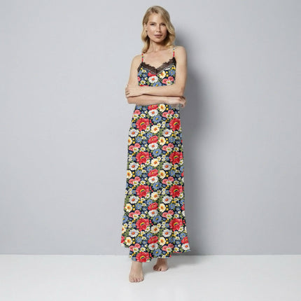 Midnight Blue Floral Digital Print Fabric for Dress | Abstract Luxe Wear - Image 6
