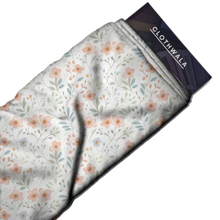 apricot blush floral all-over print pattern — fine scale repeat layout