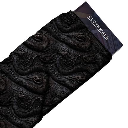 jet black animal fabric detail — embossed finish digital print closeup