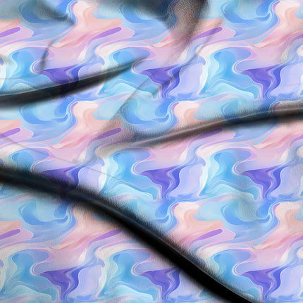 sky blue abstract digital print fabric texture — medium scale closeup