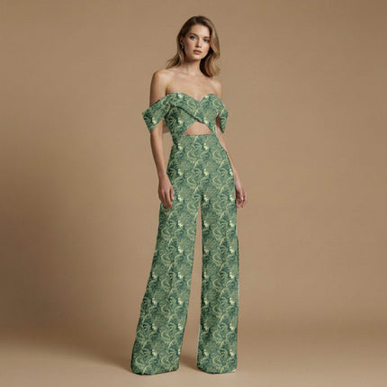 forest green other print fabric draped — anarkali styling