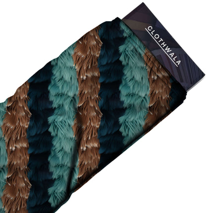 deep teal stripes all-over print pattern — large scale repeat layout