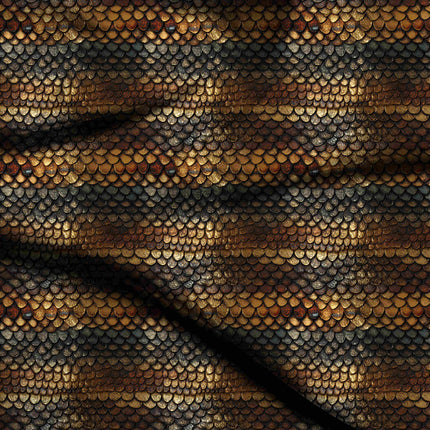 antique gold animal digital print fabric texture — medium scale closeup