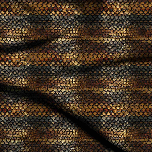 antique gold animal digital print fabric texture — medium scale closeup