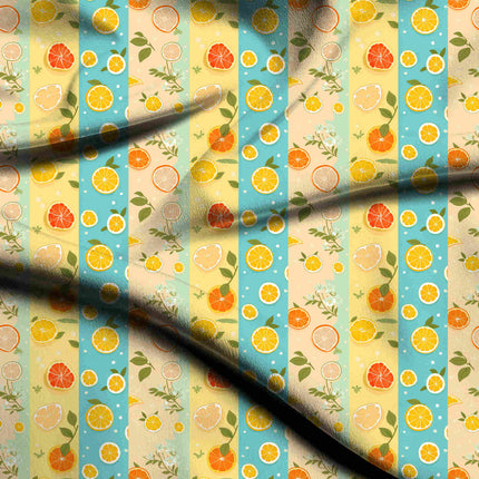 marigold yellow tropical digital print fabric texture — medium scale closeup