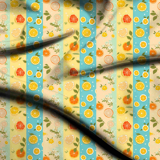 marigold yellow tropical digital print fabric texture — medium scale closeup
