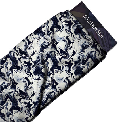 midnight navy abstract all-over print pattern — large scale repeat layout