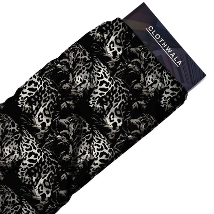 jet black animal fabric detail — matte finish digital print closeup