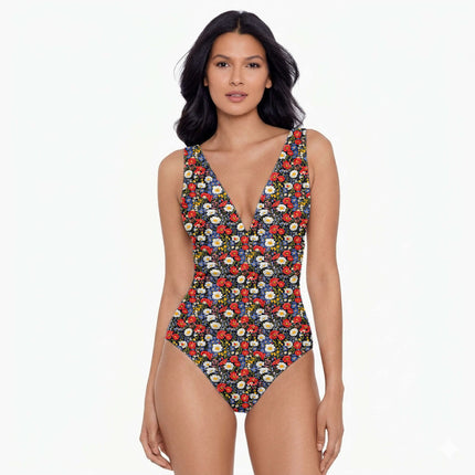 Midnight Blue Floral Digital Print Fabric for Maxi | Regal Festival Wear - Image 3