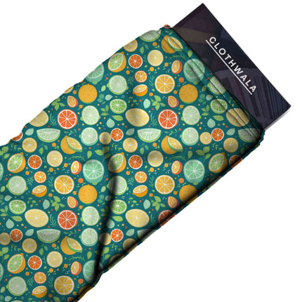 lime green floral all-over print pattern — medium scale repeat layout
