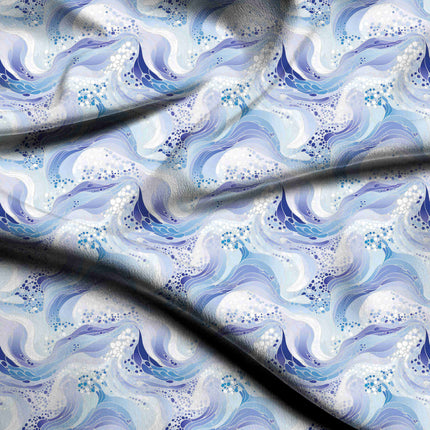 indigo abstract fabric detail — textured finish digital print closeup