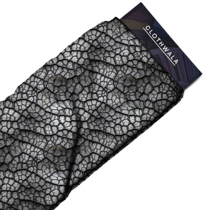 charcoal black abstract fabric detail — textured finish digital print closeup