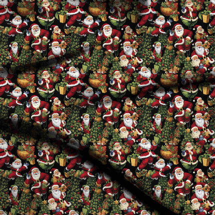 Forest Green Floral Digital Print Fabric for Set | Festive Indian Wear - 4775