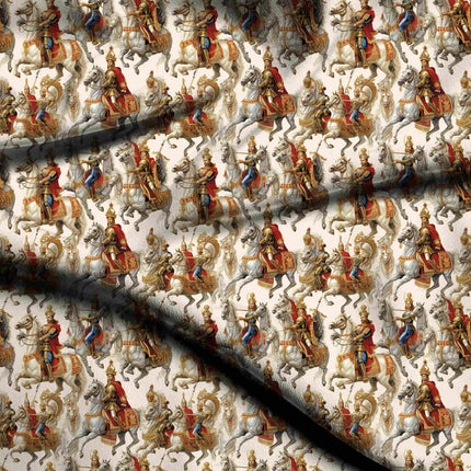 crimson red ethnic digital print fabric texture — large scale closeup