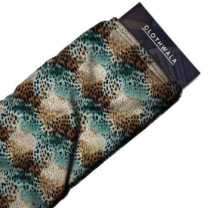 aquamarine teal animal all-over print pattern — fine scale repeat layout