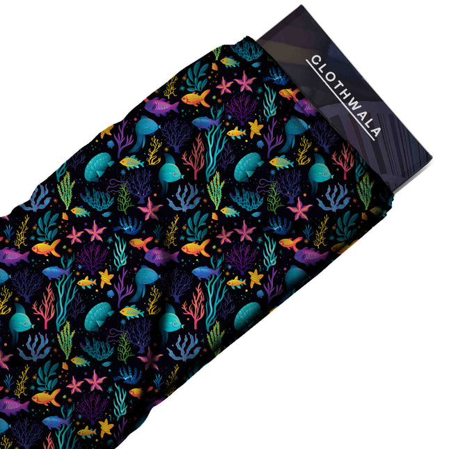 Teal Tropical Digital Print Fabric | Maxi | Luxe Resort Wear | Viscose Rayon Print - Image 2