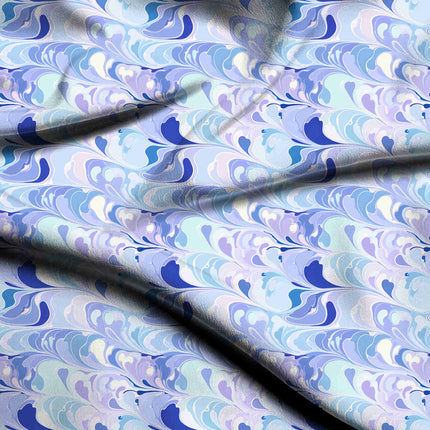 cobalt blue abstract digital print fabric texture — medium scale closeup