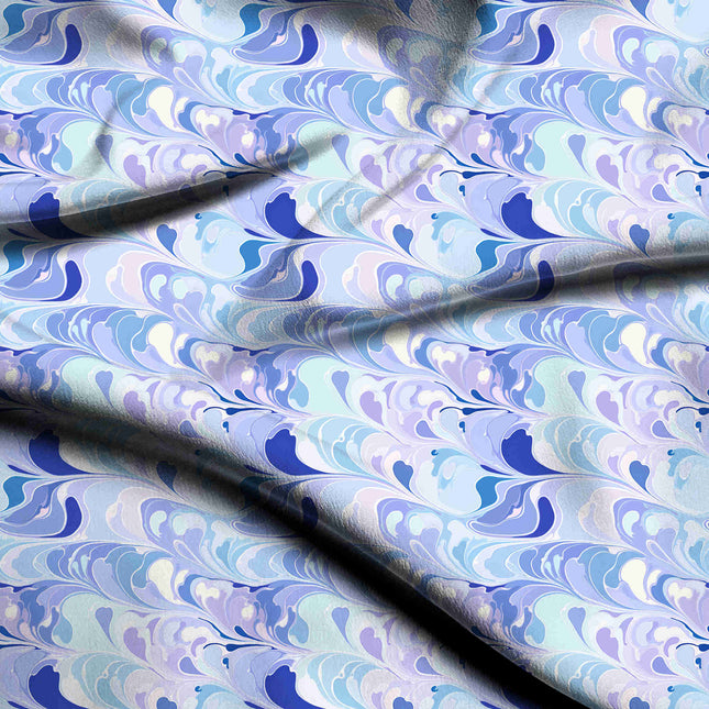 cobalt blue abstract digital print fabric texture — medium scale closeup