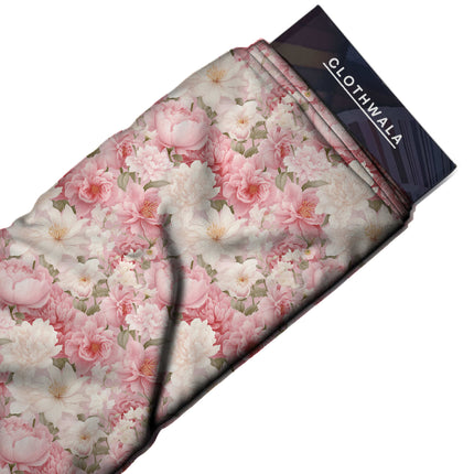 blush pink floral all-over print pattern — large scale repeat layout