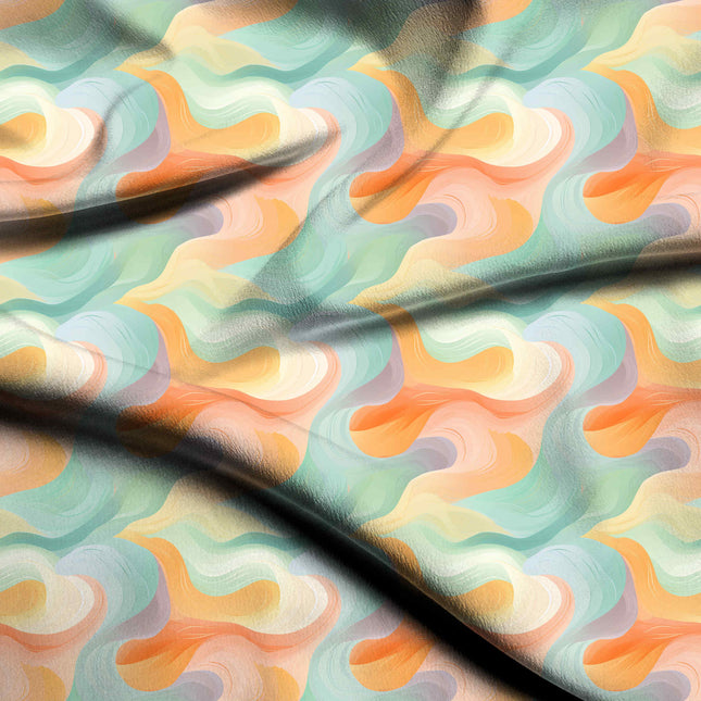 seafoam green abstract print fabric draped — tunic styling