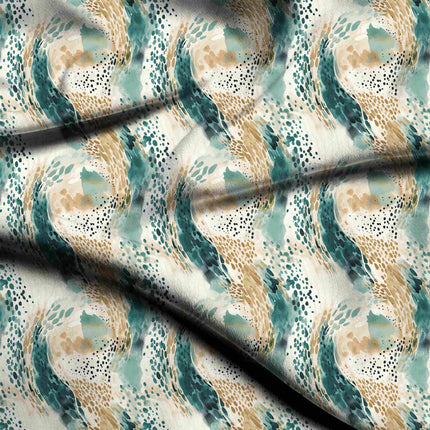 ivory cream abstract print fabric draped — tunic styling