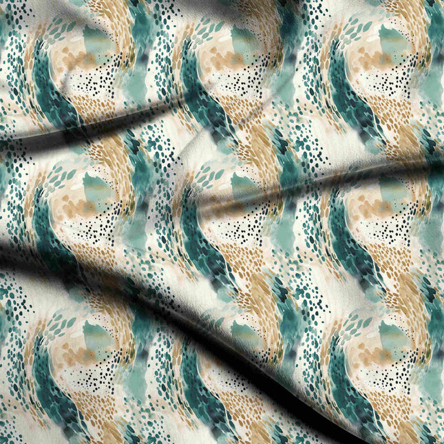 ivory cream abstract print fabric draped — tunic styling