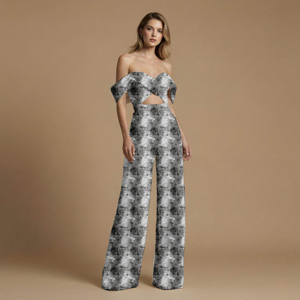 jet black abstract all-over print pattern — medium scale repeat layout
