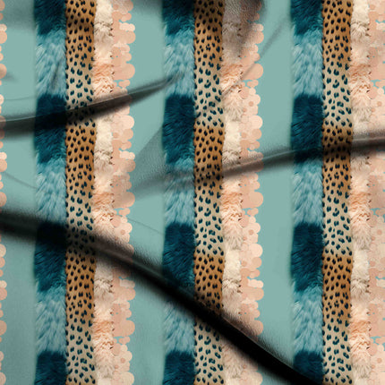 aqua teal stripes digital print fabric texture — large scale closeup