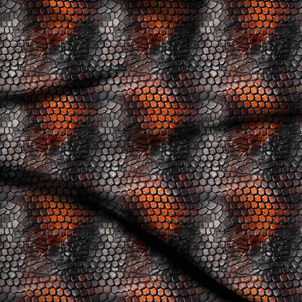 charcoal black animal digital print fabric texture — medium scale closeup