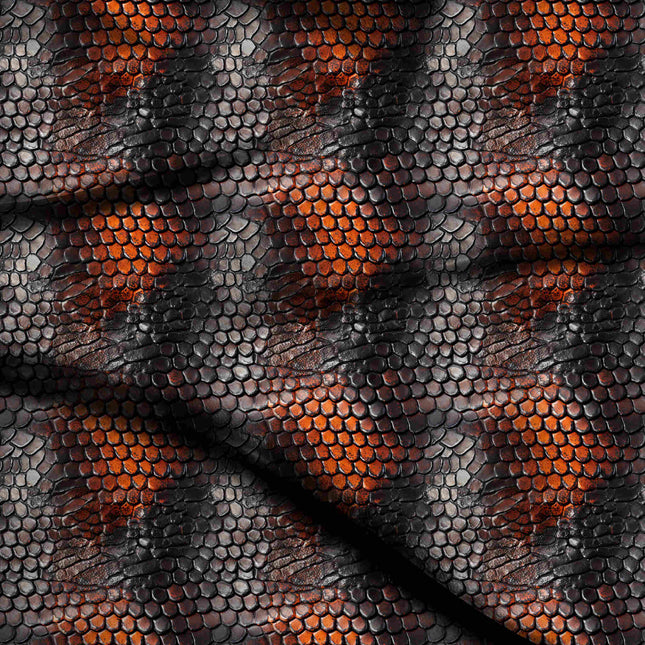 charcoal black animal digital print fabric texture — medium scale closeup