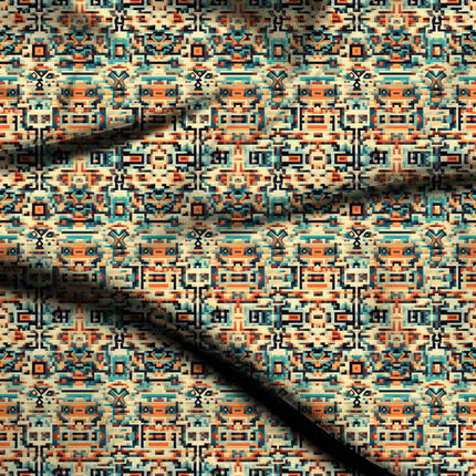 ivory cream ethnic all-over print pattern — medium scale repeat layout