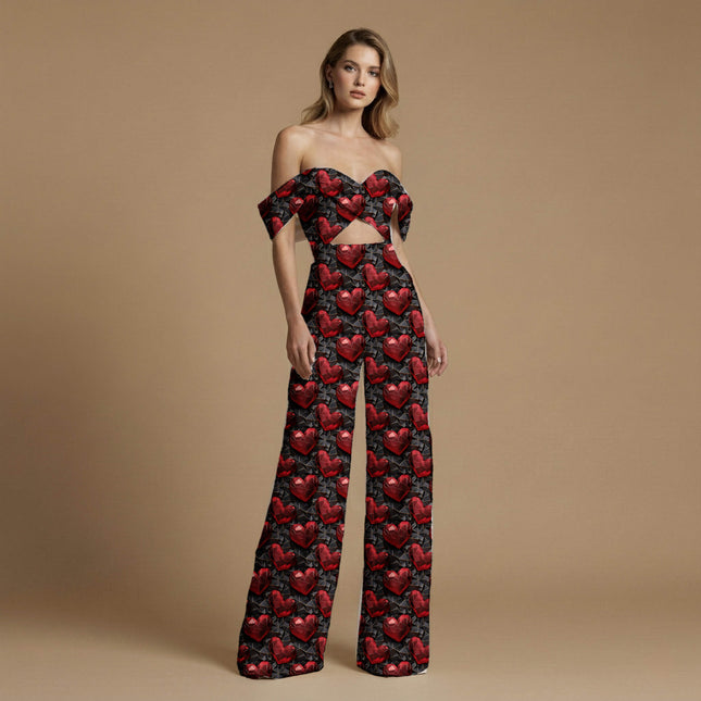 ruby red geometric print fabric draped — saree blouse styling