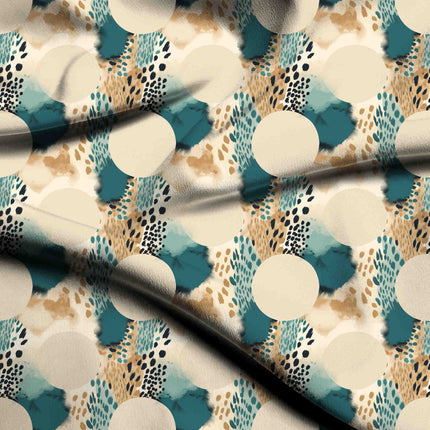 deep teal abstract digital print fabric texture — medium scale closeup