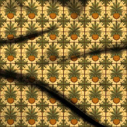 forest green floral digital print fabric texture — medium scale closeup
