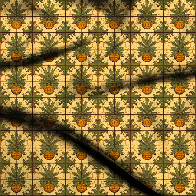 forest green floral digital print fabric texture — medium scale closeup
