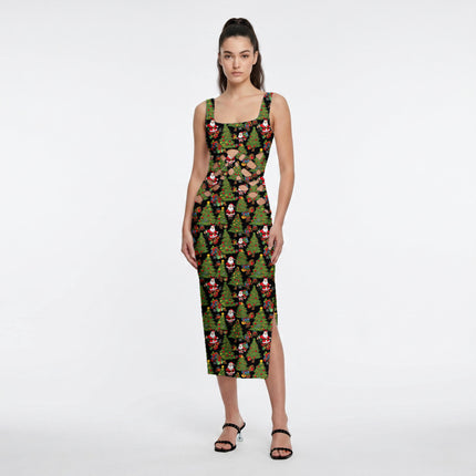 Forest Green Floral Digital Print Fabric for Dress | Festive ethnic wear - Image 8