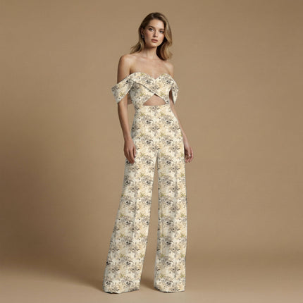 parchment floral all-over print pattern — medium scale repeat layout
