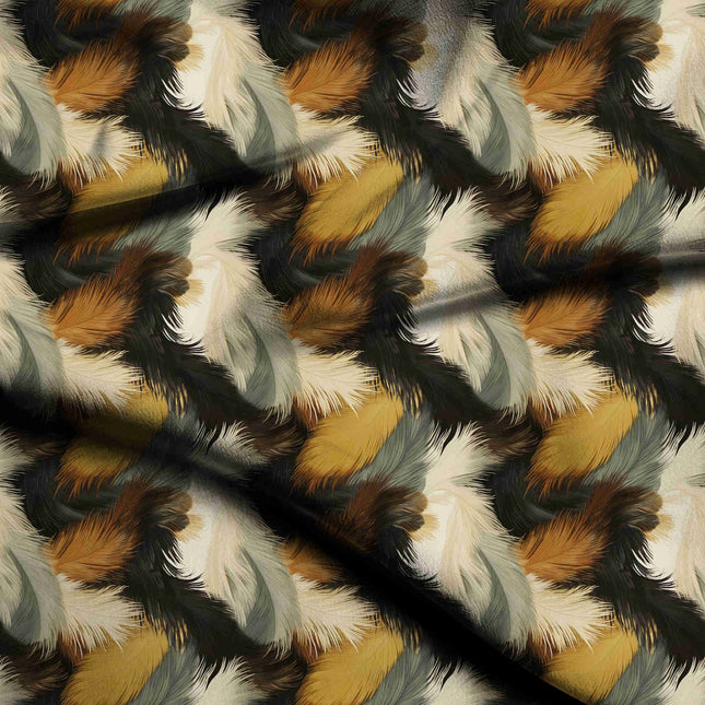 jet black animal digital print fabric texture — medium scale closeup
